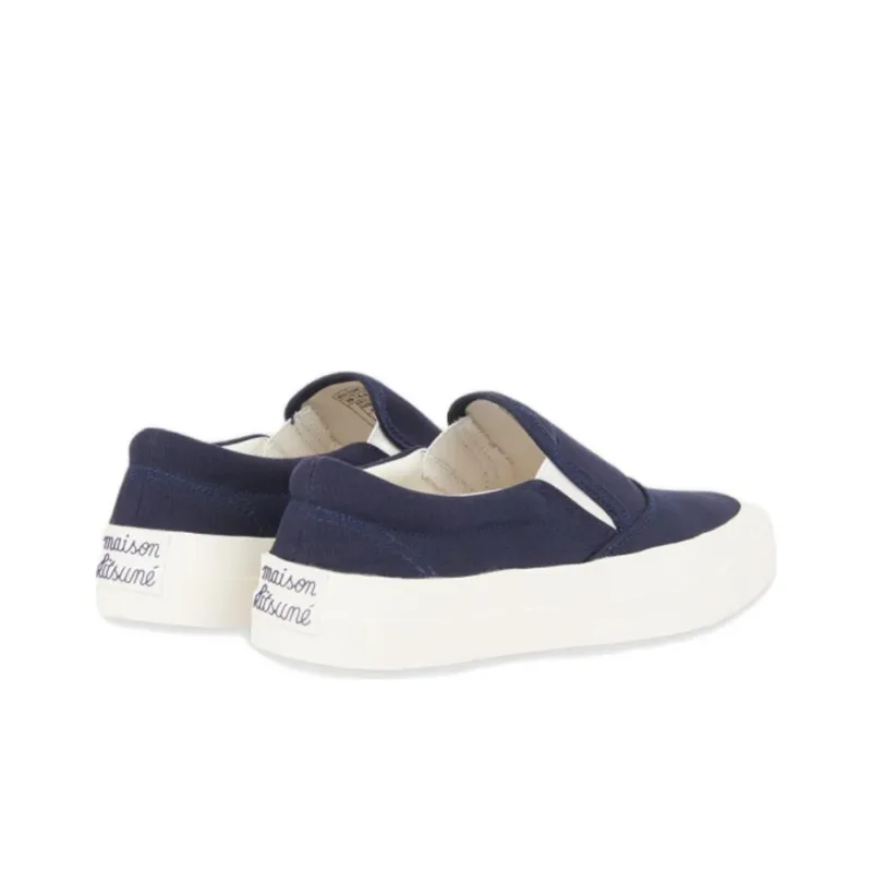 Maison Kitsune Canvas Shoes Unisex Low Top Blue-3