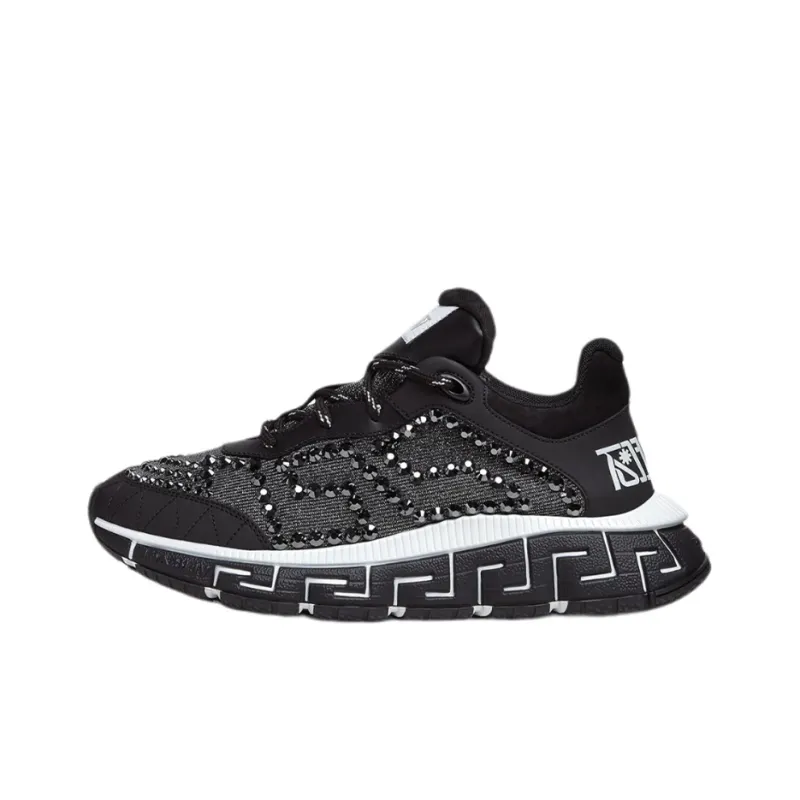 VERSACE Trigreca Crystals Black Grey White Women's-0