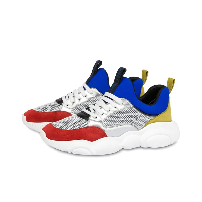 MOSCHINO Teddy Athletic Shoes Men's Red Blue Yellow-2
