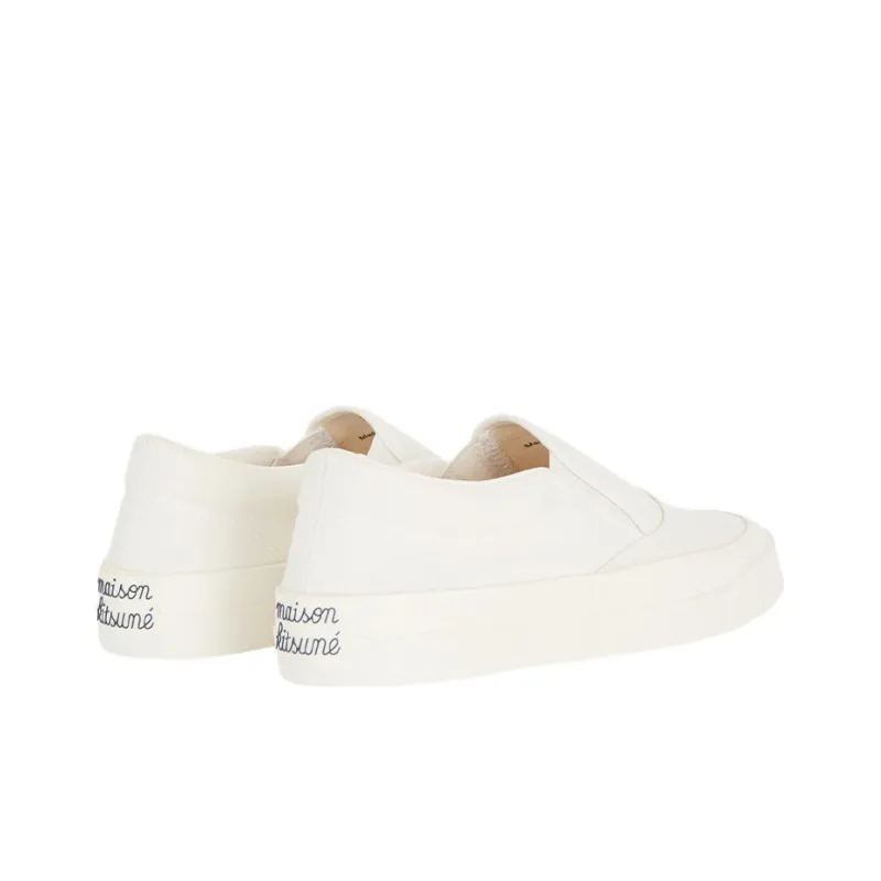 Maison Kitsune Slip On Stylish Skateboarding Shoes Unisex White-3