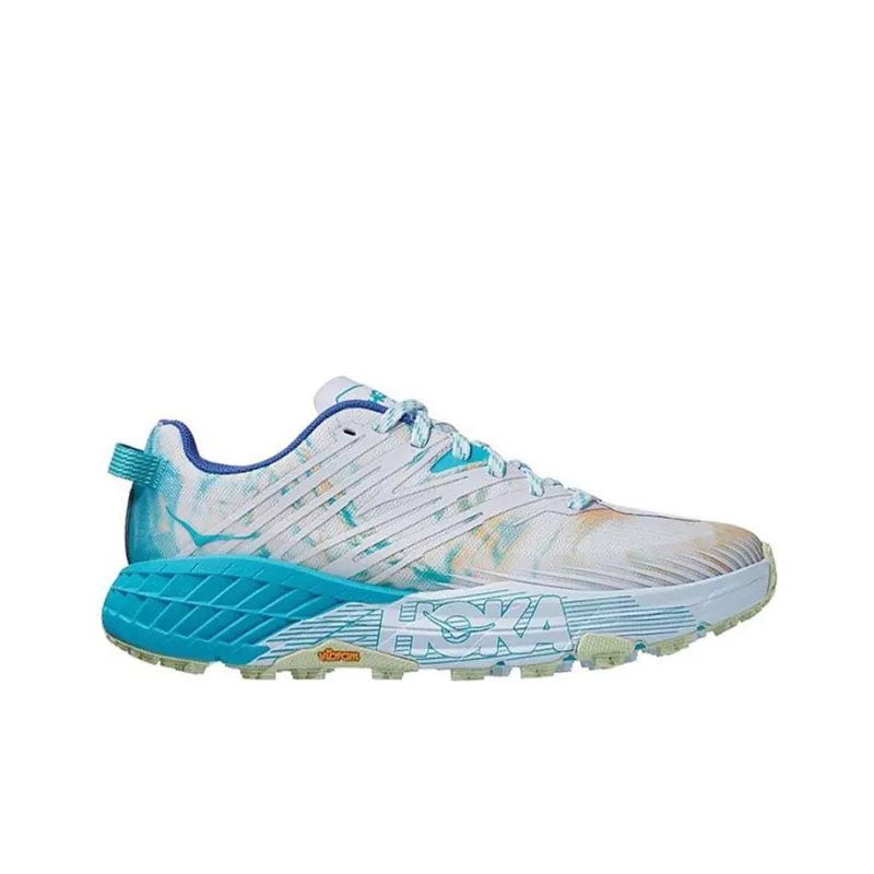 HOKA ONE ONE Speedgoat 4 Wide Anti Slip And Wear Resistant Lightweight Low Top Running Shoes Men's White Blue-1