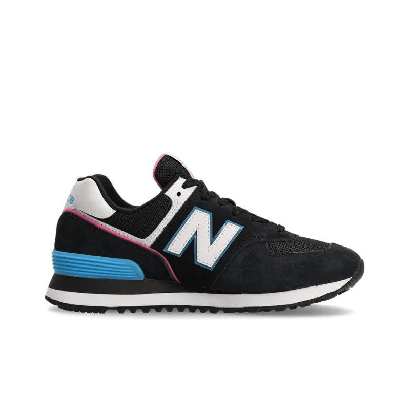New Balance 574 Black Vibrant Sky Pink Women's-1