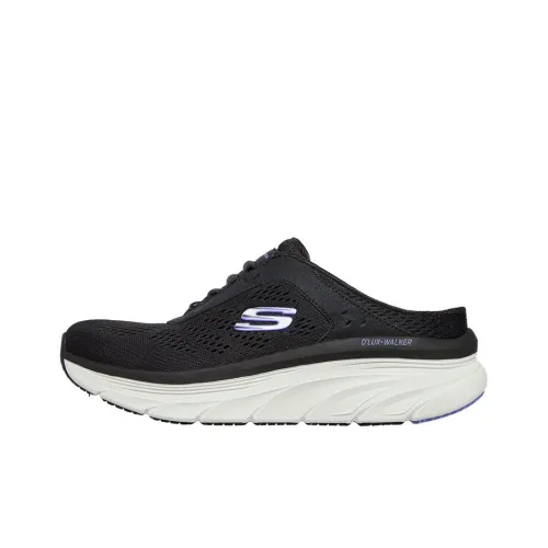 Skechers D'lux Walker Casual Shoes Women's Low-Top Black/White/Purple