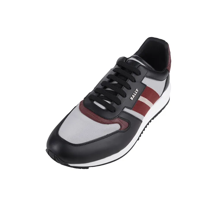 BALLY Shock Absorbers With Slip Resistant And Abrasion Resistant Properties Low Top Casual Shoes Men's Black Red Gray-2