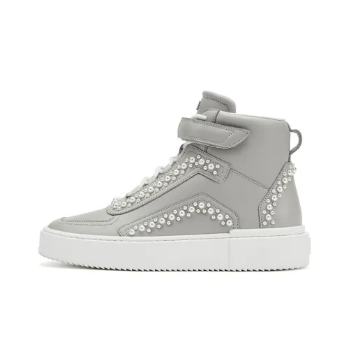 Stuart Weitzman Skateboard Shoes Women's High-Top Gray