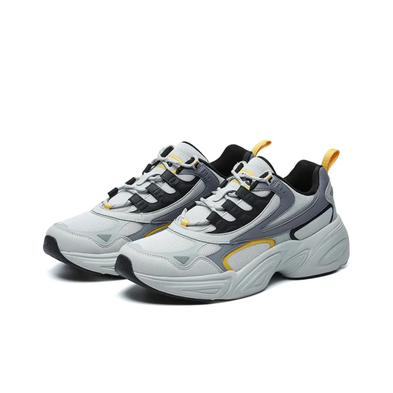 FILA Cube Cushioning Anti Slip Wear Resistant Breathability Low Top Casual Shoes Men's Lunar Rock Gray-1