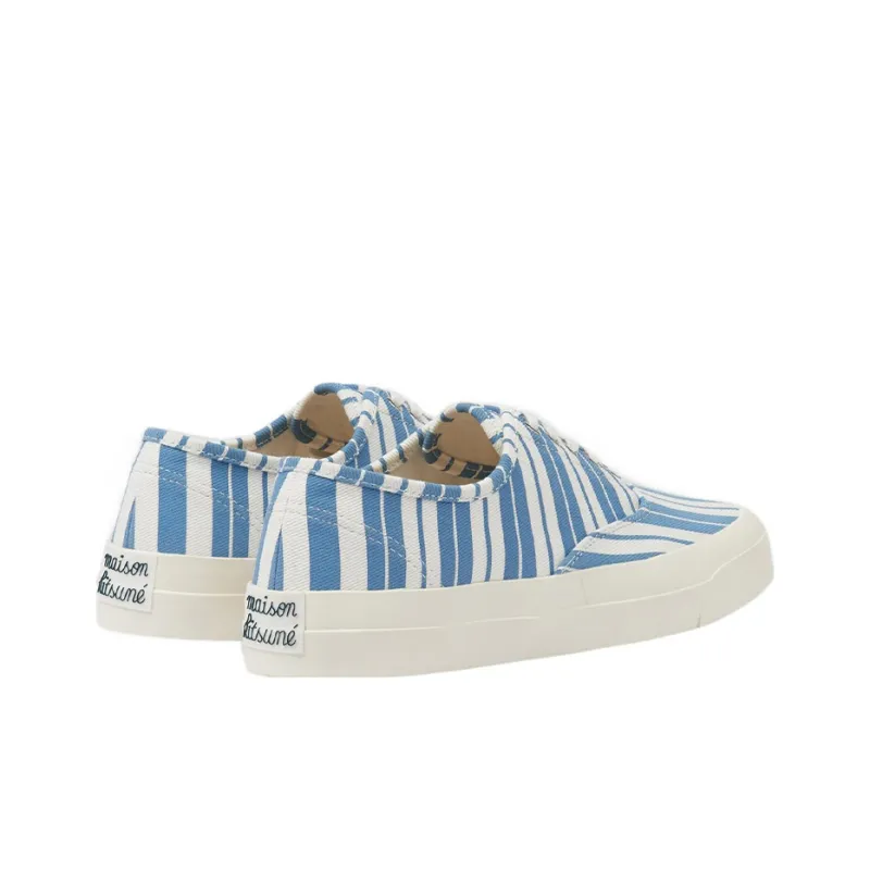 Maison Kitsune Canvas Shoes Unisex Low Top White Blue-3
