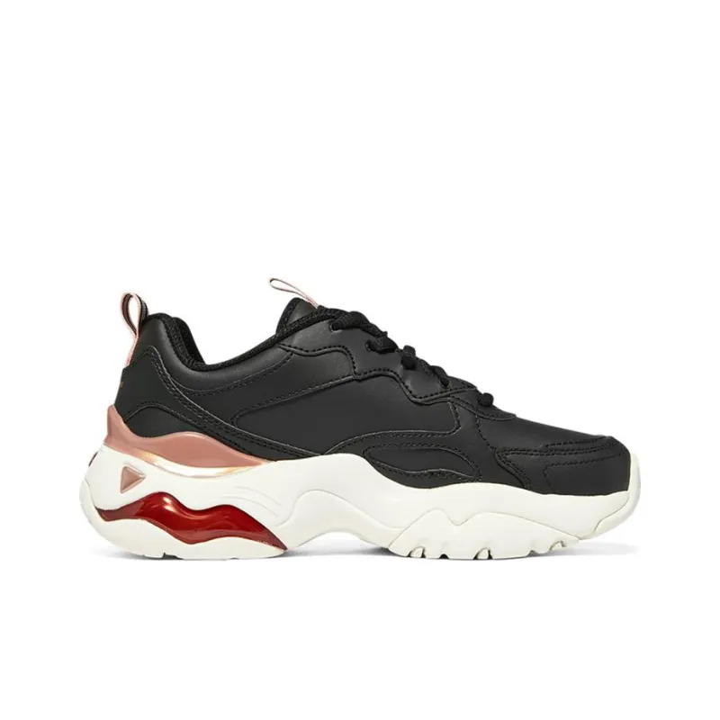 Skechers D'LITES 3.0 AIR Cushioning Anti-Slip And Wear-Resistant Low-Top Casual Shoes Women's Black Rose Gold-1