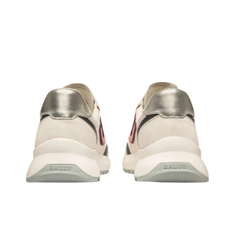 BALLY Demmy Abrasion Resistant Low Top Casual Shoes Men's White Red-3
