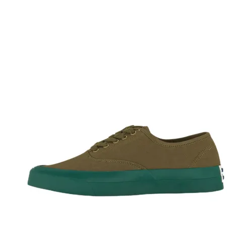 Maison Kitsune Canvas Shoes Unisex Low-Top Brown Green