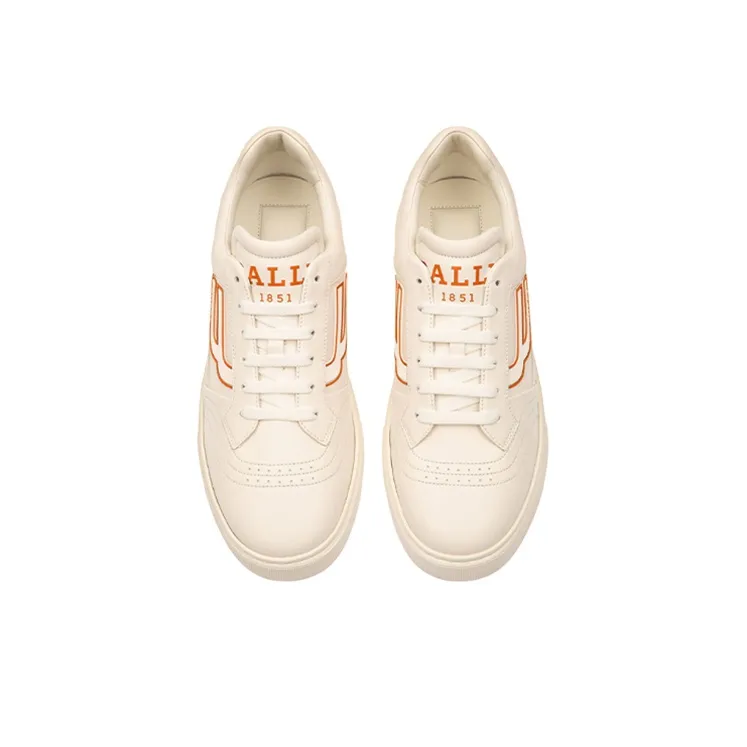 BALLY Triumph Low Top Stylish Skateboarding Shoes Men's Orange White-2