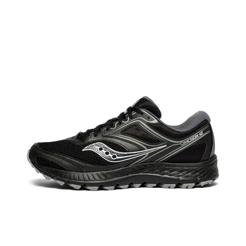 Saucony Cohesion 12 TR Abrasion Resistant Low Top Running Shoes Men's Black Gray-0
