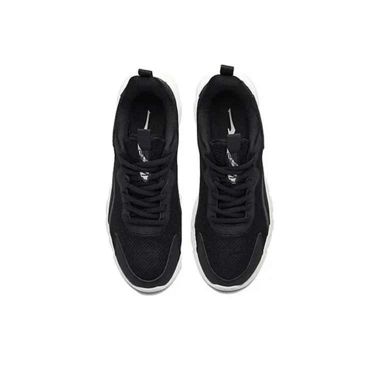 Erke Cushioning Breathable Lightweight Wear Resistant Slip Resistant Low Top Casual Running Shoes Men's Black White-2