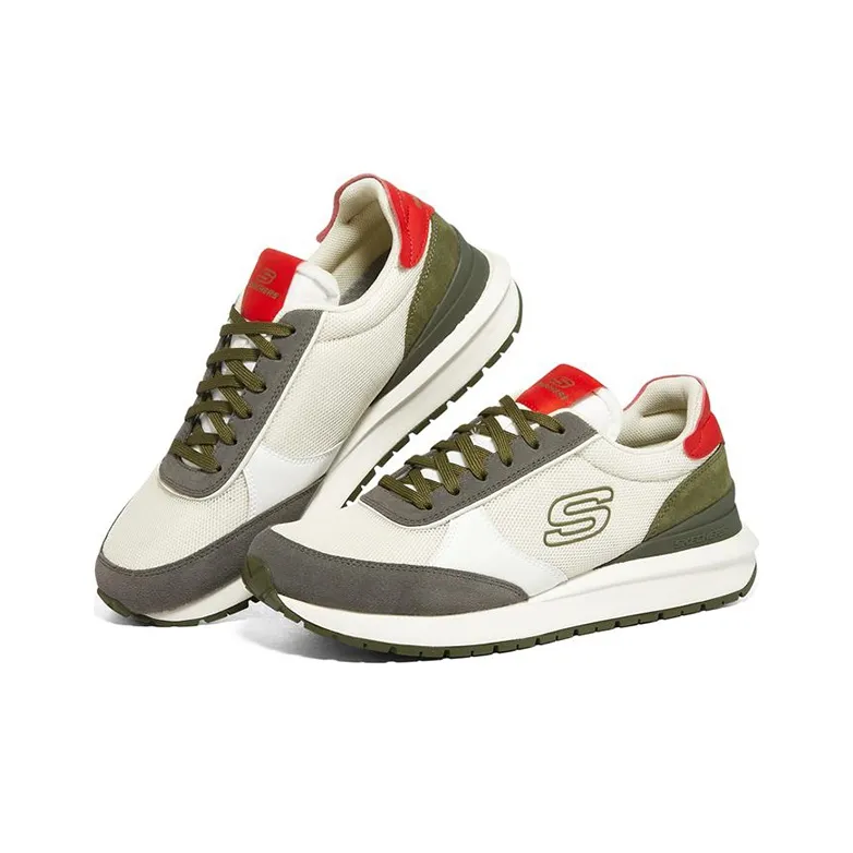 Skechers SUNNY DALE Casual Shoes Men Low Top White/Gray/Red/Green-2