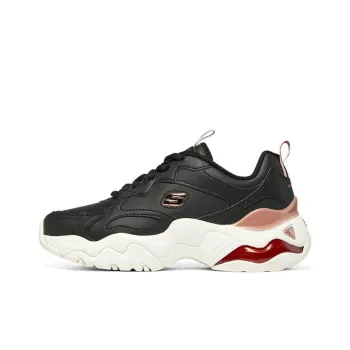 Skechers D'LITES 3.0 AIR Cushioning Anti-Slip And Wear-Resistant Low-Top Casual Shoes Women's Black Rose Gold
