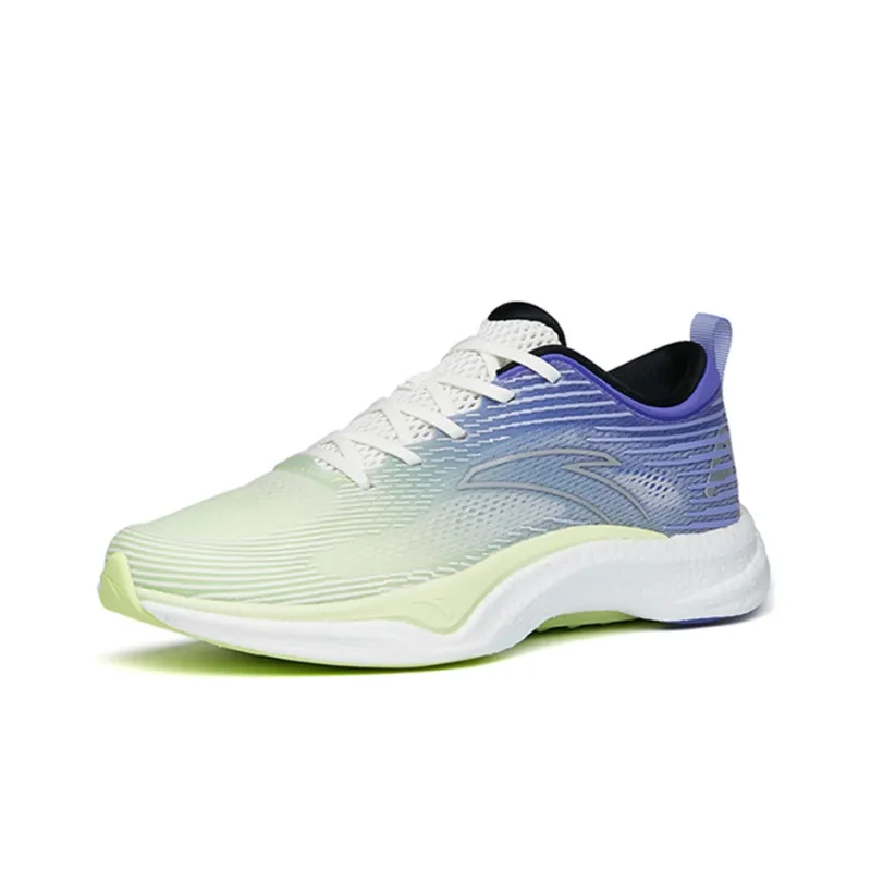 ANTA Four Generations Of Hydrogen Running Running Shoes Men Low Top Ivory White/Elf Yellow/Mysterious Purple-1