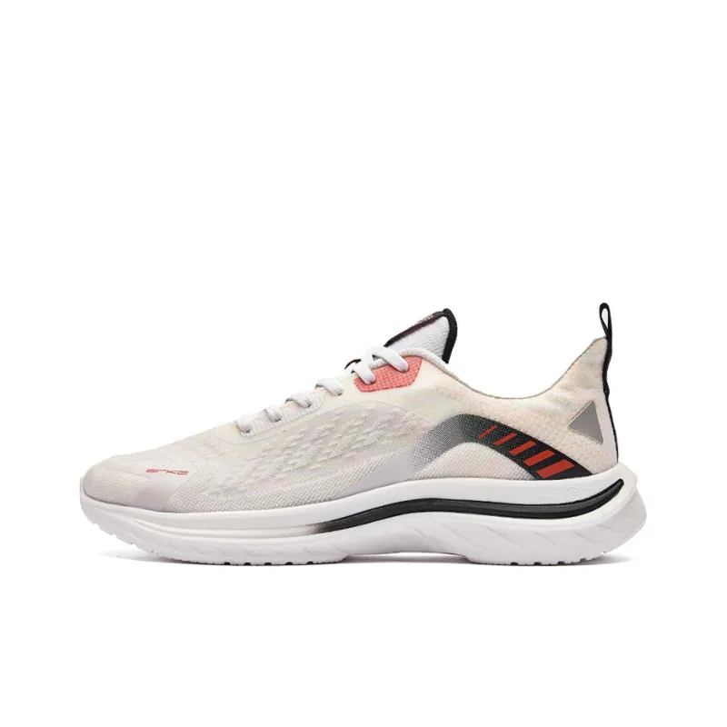 Erke Anti Slip And Wear Resistant Breathable Low Top Running Shoes Men's White Black-0