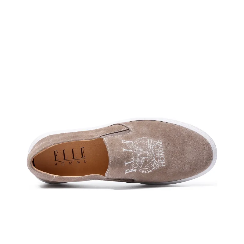 ELLE HOMME Trendy Collection Stylish Skateboarding Shoes Men's Khaki-2