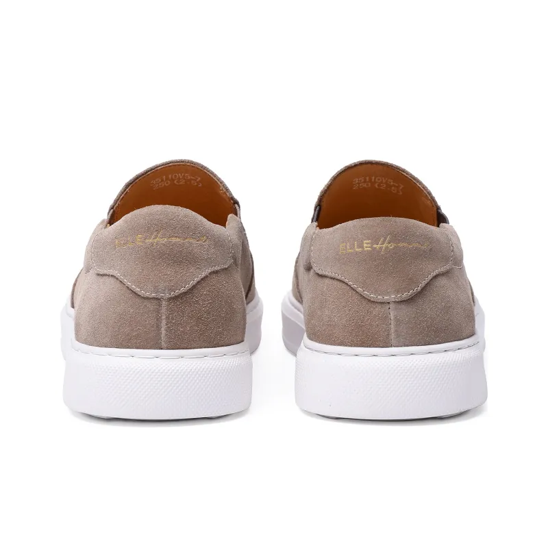 ELLE HOMME Trendy Collection Stylish Skateboarding Shoes Men's Khaki-3