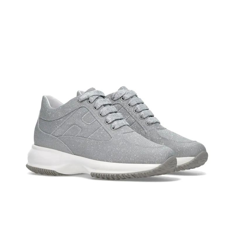 HOGAN Interactive Casual Shoes Women's Low-Top Silver-1