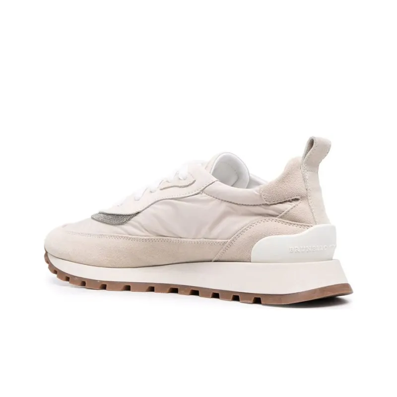 Brunello Cucinelli Cushioning, Slip Resistant, Breathable, Height Increasing Low Top Sports Casual Shoes Women's Ecru-2