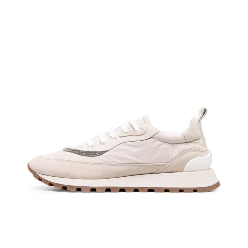 Brunello Cucinelli Cushioning, Slip Resistant, Breathable, Height Increasing Low Top Sports Casual Shoes Women's Ecru-0