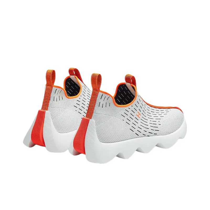 HERMES Eclair Cushioning, Slip Resistant, Abrasion Resistant, Breathable Low Top Casual Shoes Men's White-3
