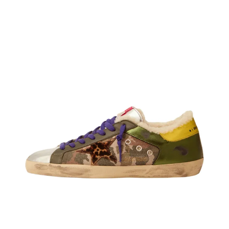Golden Goose Super-Star Low-Top Stylish Skateboarding Shoes Men's Army Green-0