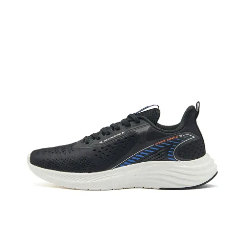 361° Popping Foam Running Shoes Men Low-Top Obsidian Black/Twilight Blue