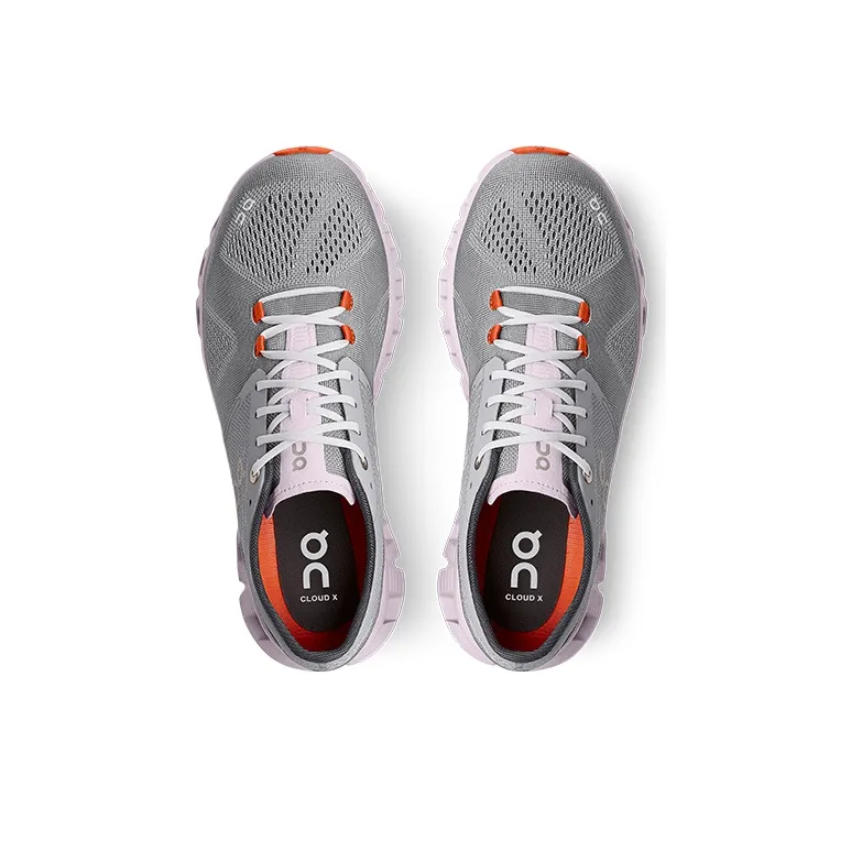 On Running Cloud X Alloy Grey Lily Pink Women's-3