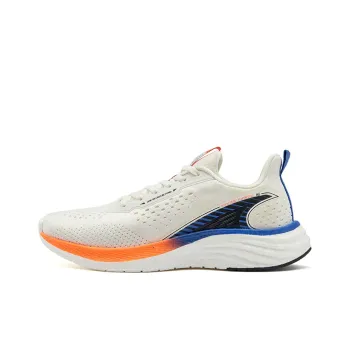 361° Popping Foam Durable Breathable Lightweight Low Top Running Shoes Men's White Blue Orange
