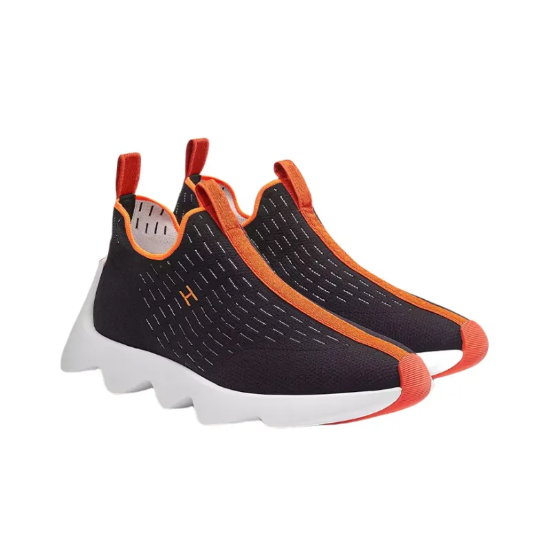 HERMES Eclair Cushioning, Slip Resistant, Abrasion Resistant, Breathable Low Top Casual Shoes Men's Black-2