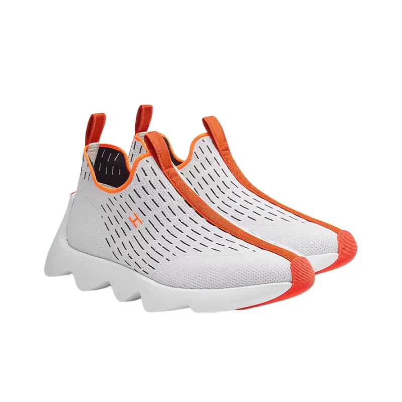 HERMES Eclair Cushioning, Slip Resistant, Abrasion Resistant, Breathable Low Top Casual Shoes Men's White-2