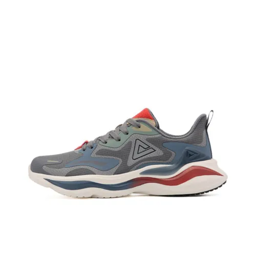 PEAK Running Shoes Men Low-Top Paloma Gray/Red/Blue