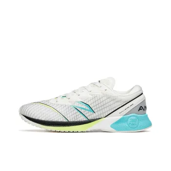 ANTA Running Collection Running Shoes Men Low Top Ivory White/Fluorescent Aqua/Silver