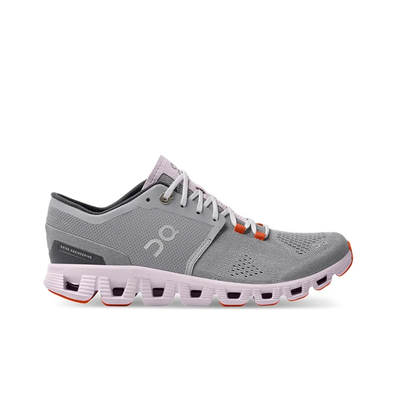 On Running Cloud X Alloy Grey Lily Pink Women's-1