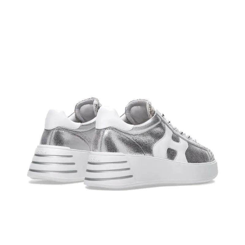 HOGAN Rebel Casual Shoes Women's Low-Top Silver-3