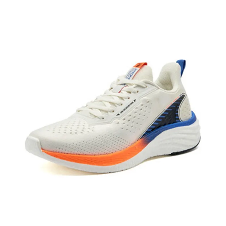 361° Popping Foam Durable Breathable Lightweight Low Top Running Shoes Men's White Blue Orange-2