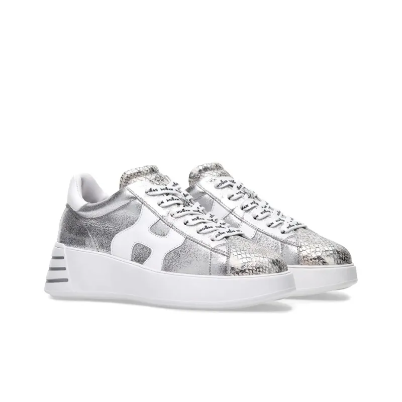 HOGAN Rebel Casual Shoes Women's Low-Top Silver-1
