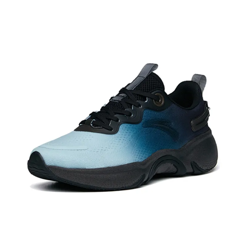 Anta Cushioning Anti-Slip Wear-Resistant Breathability Low-Top Running Shoes Men's Blue Black-2