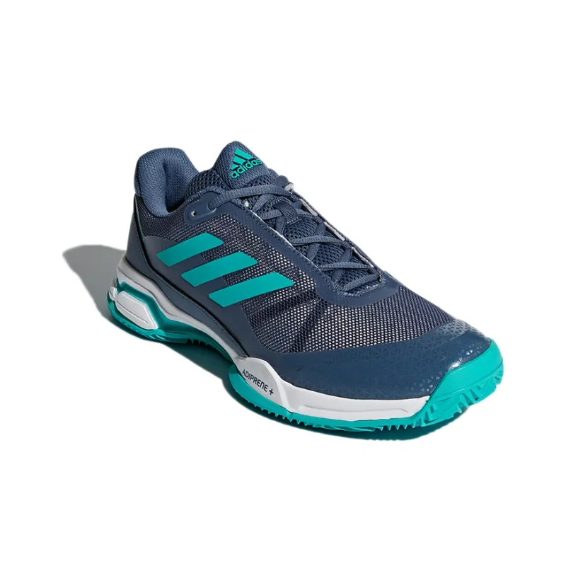 Adidas Barricade Club Wear-Resistant Low-Top Tennis Shoes Men's Blue Green-2