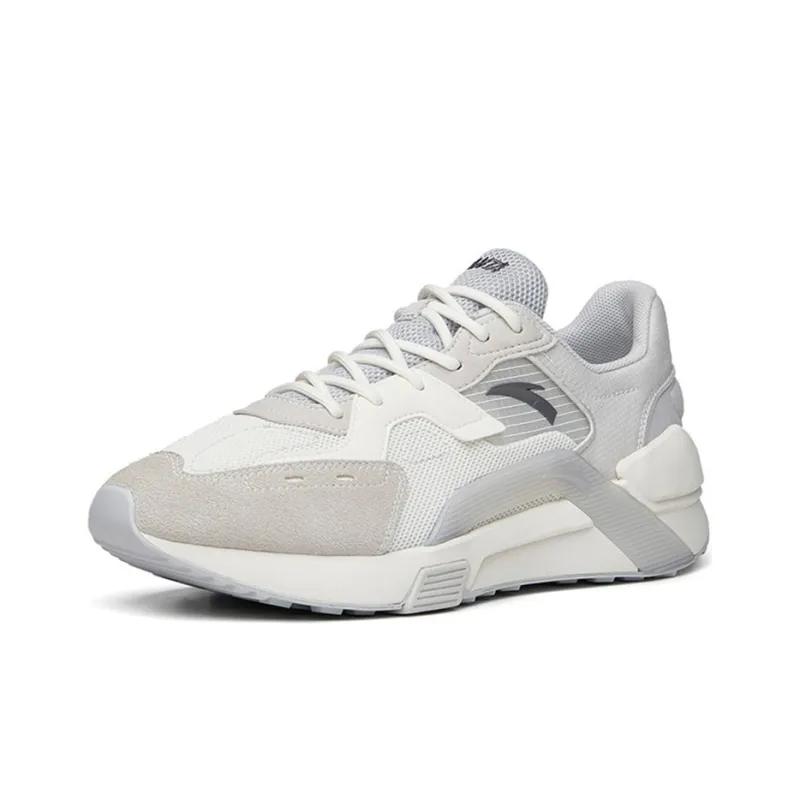 Anta Life Collection Cushioned Slip-Resistant Low-Top Sports Casual Shoes Men's White Gray-1