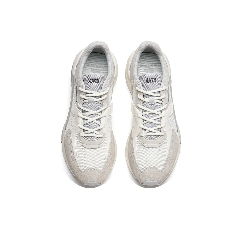 Anta Life Collection Cushioned Slip-Resistant Low-Top Sports Casual Shoes Men's White Gray-2