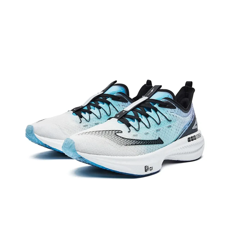 Erke Absolute Dust 1.0 Cushioning Anti Slip Wear Resistant Breathability Low Top Running Shoes Men's White Blue-2
