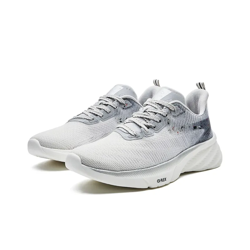 Erke Qi Tan Lite 2.0 Cushioning Anti-Slip And Wear-Resistant Low-Top Running Shoes Men's White Gray-2