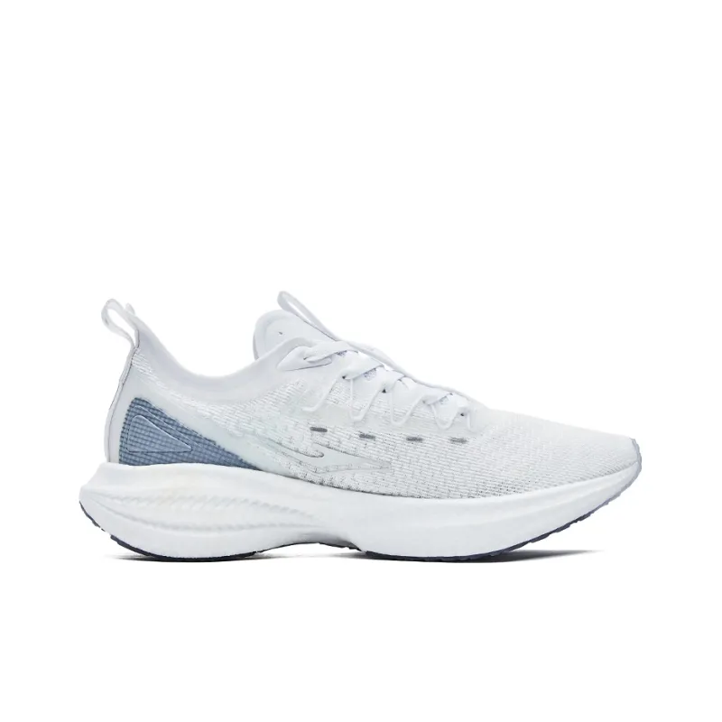 Erke Strange Bomb Qi Dust Free Low Top Running Shoes Women's White Silver-1