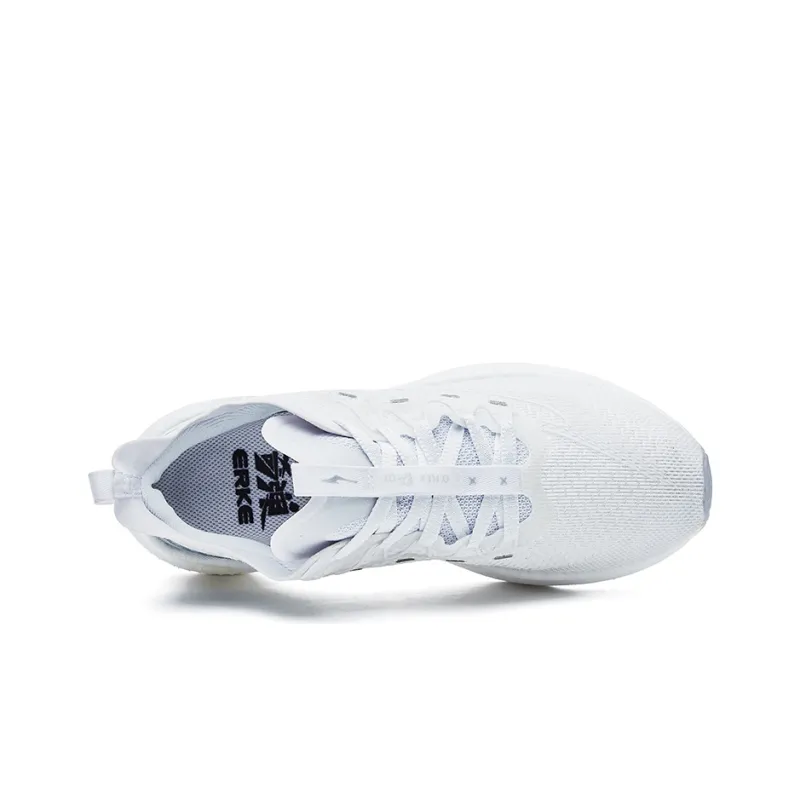 Erke Strange Bomb Qi Dust Free Low Top Running Shoes Women's White Silver-2