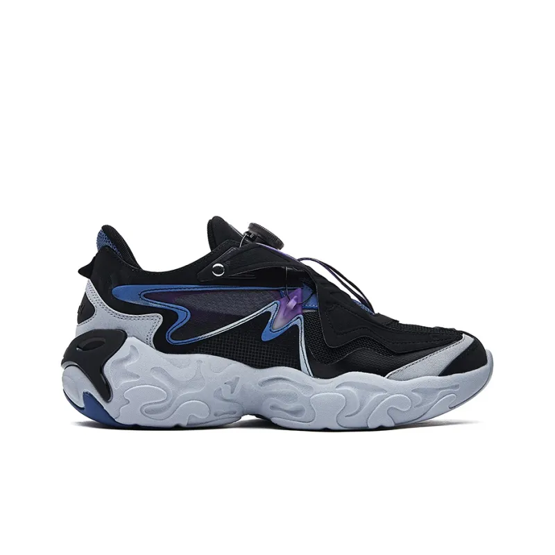 Erke Qi Tan Lite 2.0 Low Top Sports Casual Shoes Men's Black Purple-1