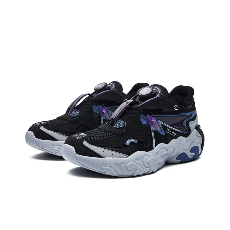 Erke Qi Tan Lite 2.0 Low Top Sports Casual Shoes Men's Black Purple-2