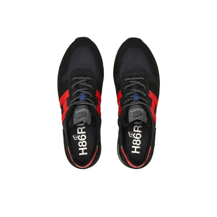 HOGAN H383 Wear-Resistant Low-Top Casual Shoes Men's Black Red-2